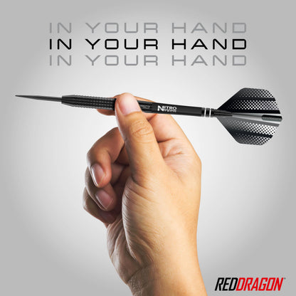 Red Dragon Razor Edge Black Steel Darts 24 g mit Flights und Schäften