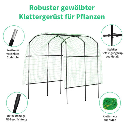 SUNYRISY Gartenbogen Rankgitter mit Ranknetz, PE-Metall, 220 cm