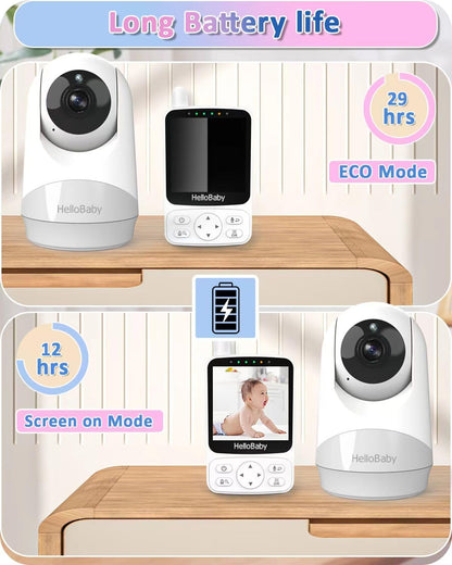 HelloBaby HB6240 Babyphone mit Kamera, Nachtsicht und 2-Wege-Audio