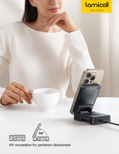 Lamicall 3-in-1 MagSafe Ladestation für iPhone, Apple Watch & AirPods