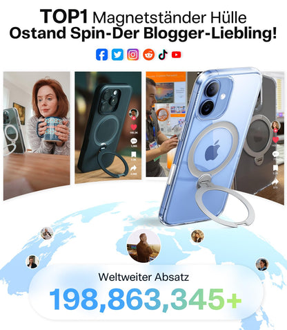 TORRAS Ostand Q3 Spin Hülle für iPhone 17 mit 360° MagSafe-Ständer