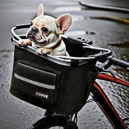 COFIT Fahrradkorb vorne abnehmbar – faltbarer Hundekorb schwarz