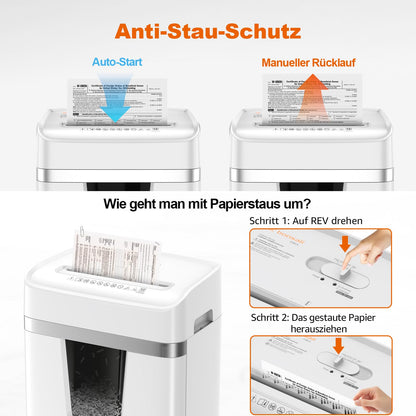 Bonsaii Aktenvernichter Schredder C282-A - P-4 Kreuzschnitt 12 Blatt