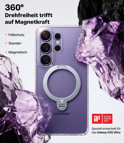 TORRAS Ostand Q3 Spin Hülle für Samsung Galaxy S26 Ultra transparent