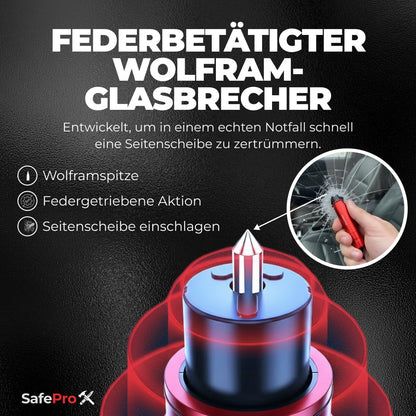 SafePro X Notfallhammer mit Gurtschneider und Glasbrecher, 2er-Pack