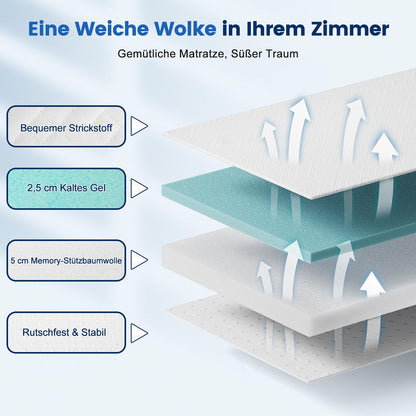 Komfort Gel Memory H2/H3 Matratzentopper - 140x200cm 6cm