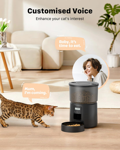 BEMOONY A4 Futterautomat für Katze und Hund, 3L, mit Timer