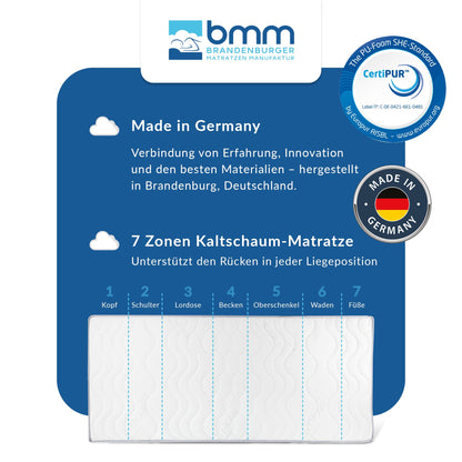 BMM Komfort 23 Kaltschaummatratze 140x200cm H4 extra fest