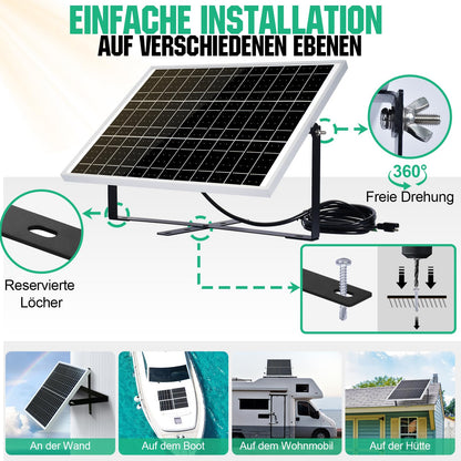 ECO-WORTHY Solarpanel Kit 25W 12V monokristallin mit 10A Laderegler