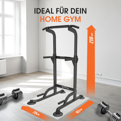 DH FitLife Power Tower Dip Station Klimmzugstange Freistehend