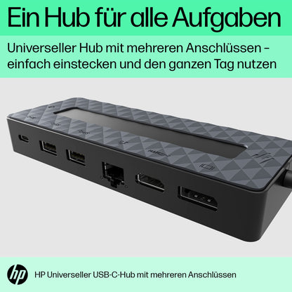 HP USB-C Multiport Hub 7-in-1 Universal Adapter – Schwarz