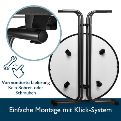 Beautissu Sylt Stehtisch Klappbar – 80cm Rund Anthrazit Outdoor