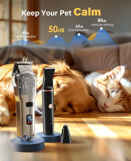 oneisall 3in1 Hundeschermaschine Set für dickes Fell, silber