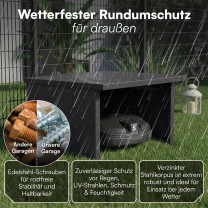 STEELSØN Drakon Mähroboter Garage aus verzinktem Stahl, Anthrazit