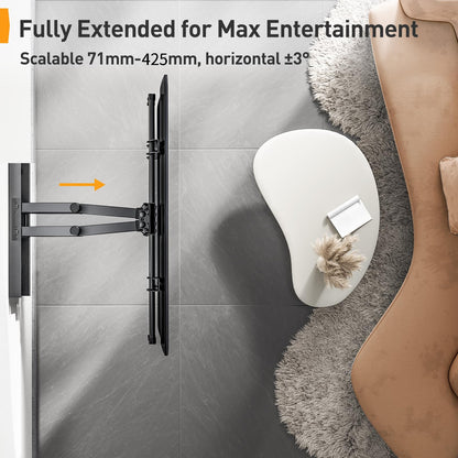 Perlegear TV Wandhalterung schwenkbar neigbar, 37-84 Zoll, bis 60 kg