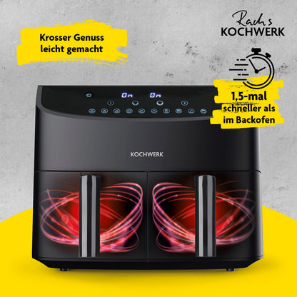 Rachs KOCHWERK Doppelkammer Heissluftfritteuse 7L Digital - Schwarz