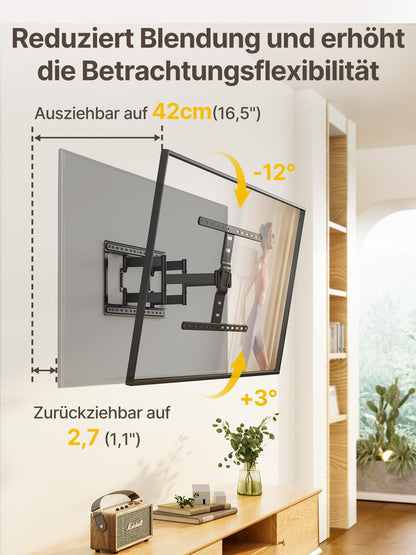 monTEK Ultra Slim TV Wandhalterung Schwenkbar 43-90 Zoll