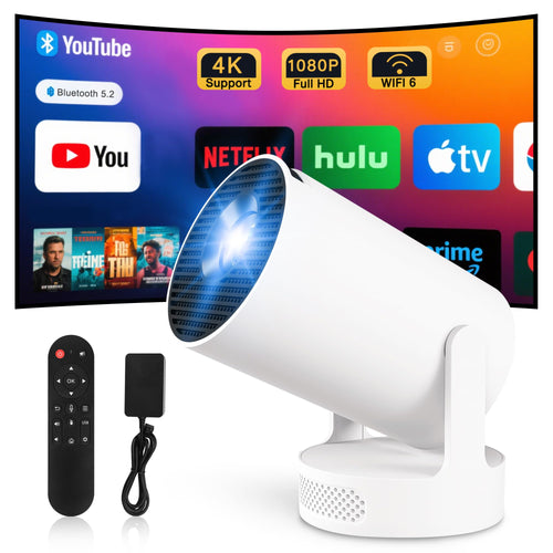 CineMax Projektor Android 11 4K Full HD Beamer - Tragbar. Kompakter Projektor für mobiles 4K/Full HD Heimkino mit Android 11.