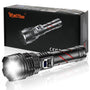 Relybo GT221 LED-Taschenlampe, USB aufladbar, stufenlos dimmbar, Aluminiumgehäuse, LCD-Display