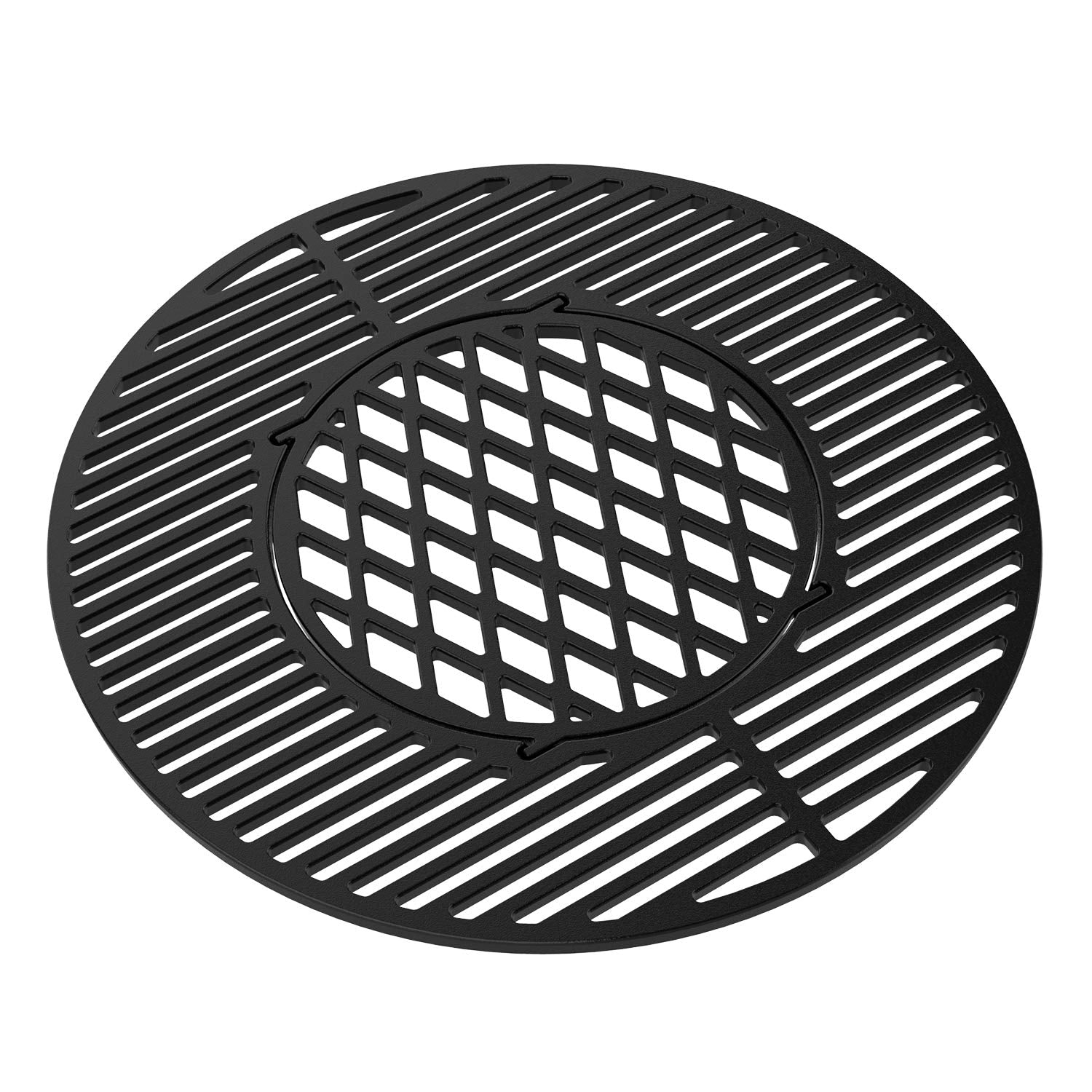onlyfire Gusseisen-Grillrost System für Weber 57 cm Kugelgrill mit herausnehmbarem Anbraterost