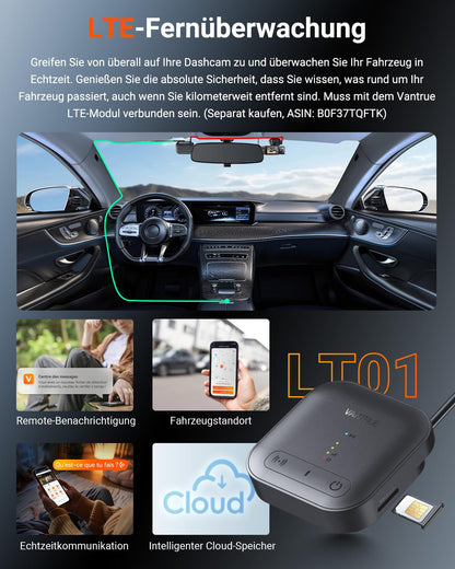 VANTRUE N4S 3-Kanal Auto Dashcam – STARVIS 2, HDR, WiFi, GPS