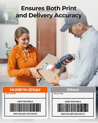 MUNBYN 130B Etikettendrucker Bluetooth, Thermodrucker 4x6, weiss