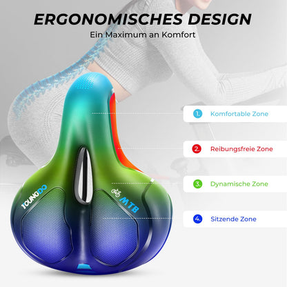 YOUNGDO Fahrradsattel Gel ergonomisch, breit und weich, wasserdicht
