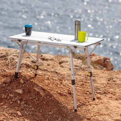 Uquip Campingtisch Variety M kompakter Alu Falttisch – Silber