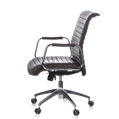 hjh OFFICE ASPERA 10 Chefsessel - Leder Braun/Chrom