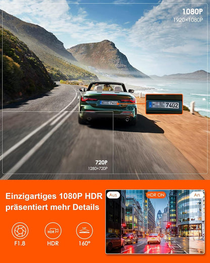VANTRUE E1 Lite Mini Dashcam 1080P HDR mit WiFi und GPS