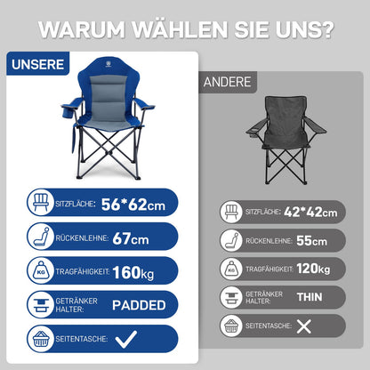 EVER ADVANCED Campingstuhl faltbar, bis 160 kg belastbar, FC-99806