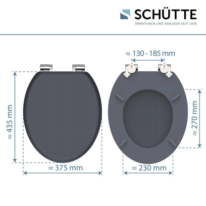 Schütte WC-Sitz Spirit mit Absenkautomatik, MDF Holzkern, Anthrazit