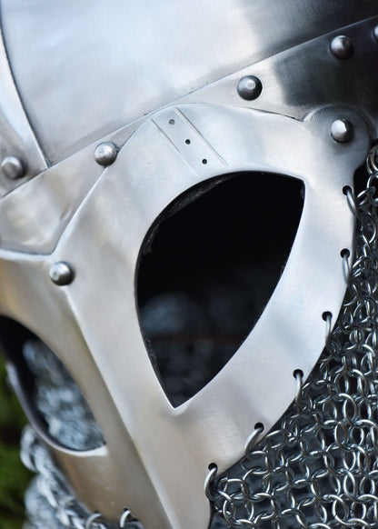 Battle-Merchant Wikinger Brillenhelm Schaukampfhelm - Kettenbrünne