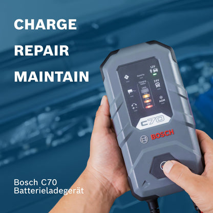 Bosch C70 Autobatterie-Ladegerät – 10A Erhaltungsladung 12V/24V