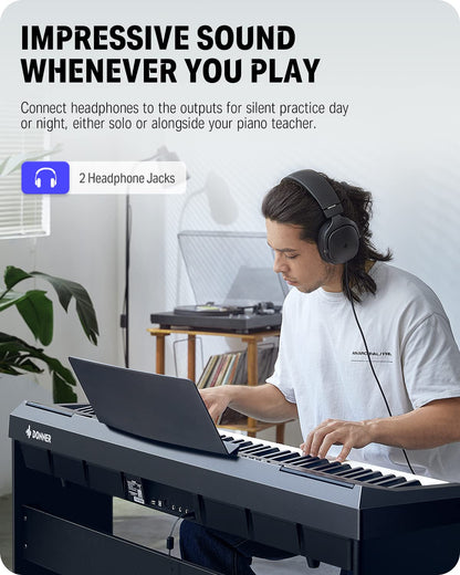 Donner DEP-20 Digitalpiano 88 Tasten Hammermechanik – Komplettset