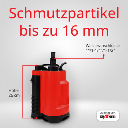 Grafner Drainage Schmutzwasserpumpe – 400W Flachabsaugend