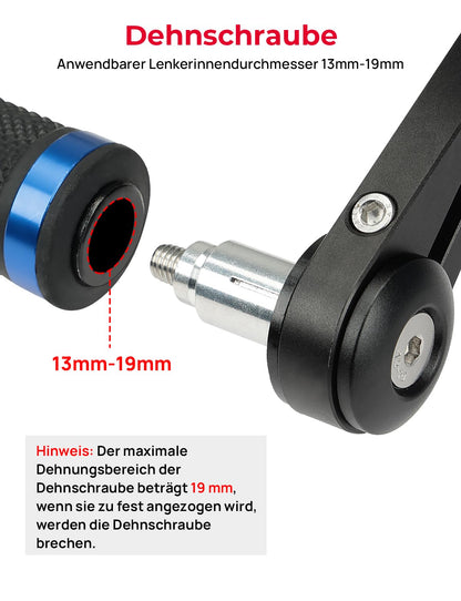 KEMIMOTO Lenkerendenspiegel Motorrad E-geprüft - 22mm Paar