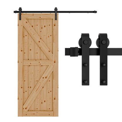 WOLFBIRD Schiebetürbeschlag Komplettset, 183 cm Schiene, Schwarz
