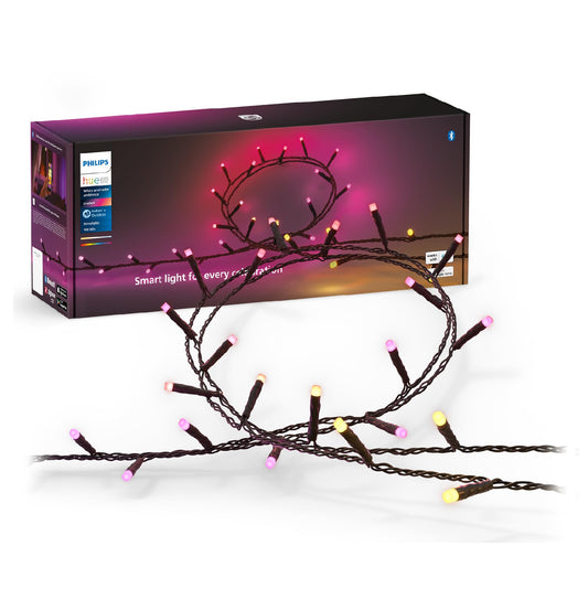 Philips Hue Festavia Lichterkette - 40m, Farbwechsel. Lichterkette mit bunten LEDs. Dient zur dekorativen Beleuchtung im Innen- und Außenbereich mit dynamischen Farbverläufen.
