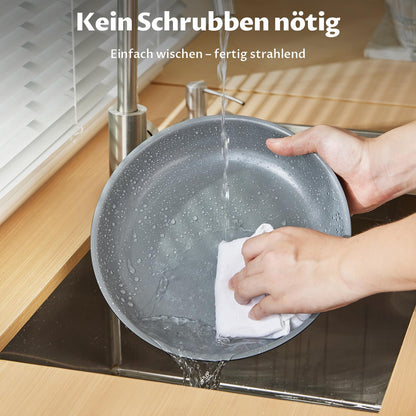 BEZIA Induktions Topfset 17-tlg – Keramik, abnehmbare Griffe