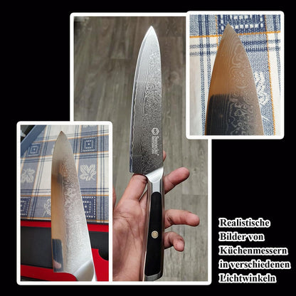 Sunnecko Damastmesser 20 cm – Kochmesser aus 67-lagigem Damaststahl