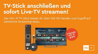 HD+ Stick TV-Receiver – 3 Mt. HD+ gratis & conecto Kabelbinder