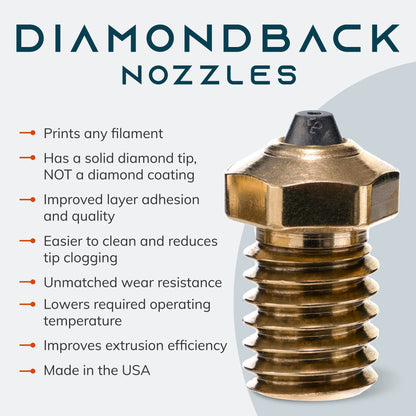 Diamondback 3D-Drucker-Düse – Polykristalliner Diamant 0.4mm