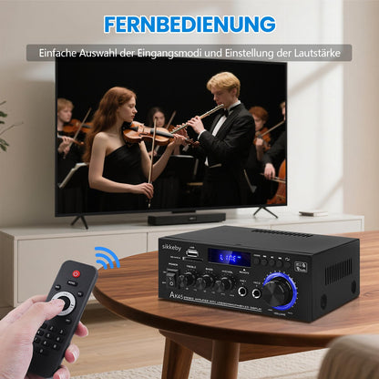 sikkeby AK45 HiFi-Verstärker mit Bluetooth, 2 x 40 W, USB, SD, FM