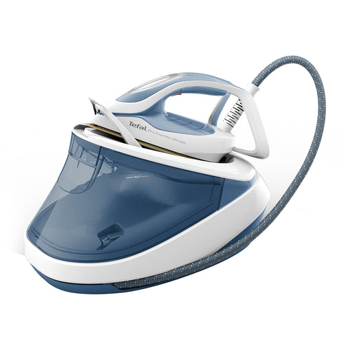Tefal Pro Express Ultimate GV9710 Dampfbügelstation - Weiss/Blau. Erzeugt hohen Dampfdruck für faltenfreie Textilpflege.