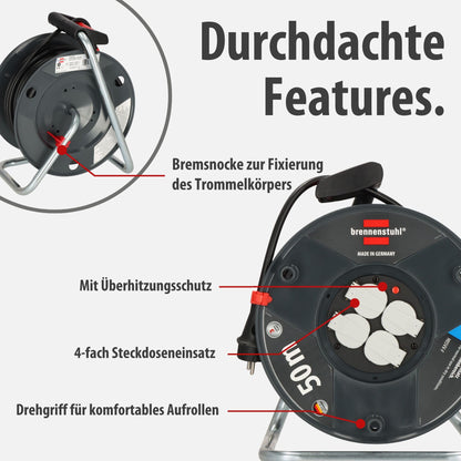 Brennenstuhl Garant V2 Kabeltrommel - mit 50m Kabel