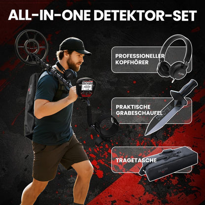 DR.ÖTEK Metalldetektor Profi Set – Wasserdicht mit Schaufel