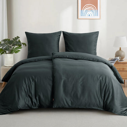 Aisbo Bettwäsche Set Baumwolle 135x200 cm 4-teilig Anthrazit