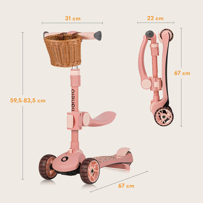 LIONELO Franky 2-in-1 Kinder Balance-Roller Laufrad - Höhenverstellbar