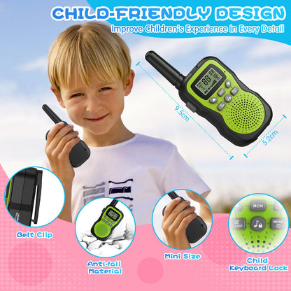 Apkezel Walkie Talkie Kinder 3er Set, 1000mAh Akku, 3km Reichweite
